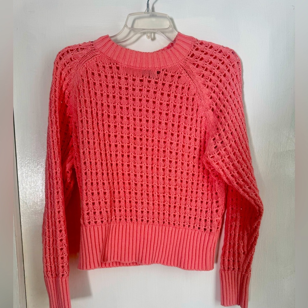 J CREW Pointelle Pink Sweater